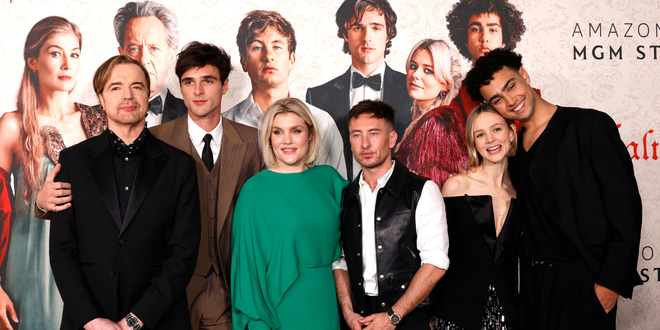 Der Cast von Saltburn auf der Filmpremiere in London.