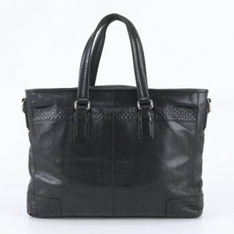 Coach Black Leather Shoulder Bag Tote Bag (Pre-Owned)