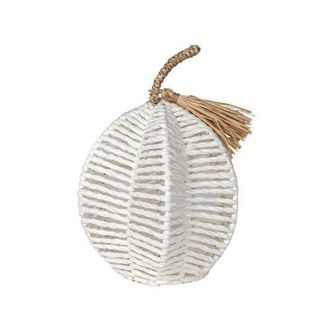 Foreside Home And Garden Decorative White Woven Rope Pumpkin on Metal Frame at Nordstrom
