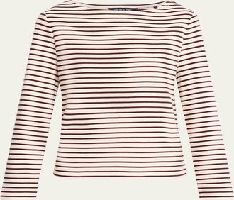 Veronica Beard Hovey Striped Knit Top
