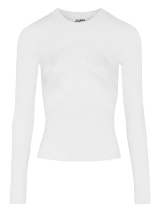 Jean Paul Gaultier le top blanc &agrave; chevrons - women - Viscose/Polyester - S - White