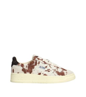 Autry Beige Printed Medalist Sneakers