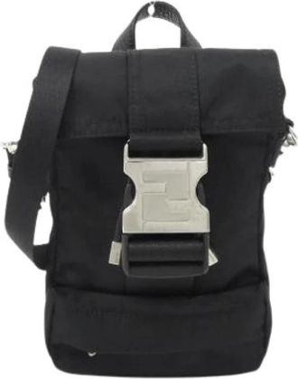 Fendi Pre-owned Cross Body Bags, female, Black, Size: ONE SIZE Pre-owned Vintage Nylon Shoulder Bag