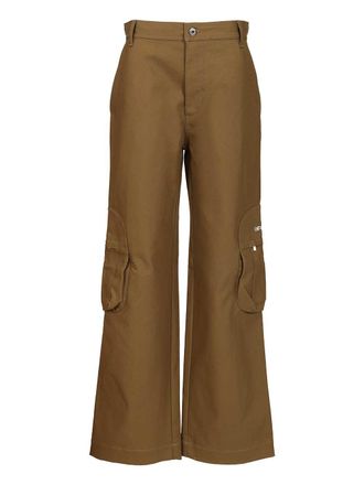 Off-white Bookish Cotton Cargo Pant Trousers Marrone-Uomo