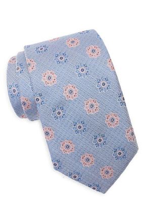 Nordstrom Atwood Medallion Cotton Jacquard Tie in Blue Medallion at Nordstrom