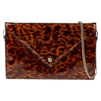 Givenchy Pre-owned Clutches, female, Brown, Size: ONE SIZE Pre-owned Leopard Print Envelope Pouch Crossbody Bag
