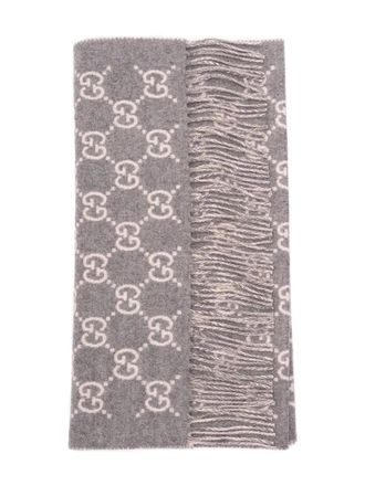 Gucci Sjaal met monogram-print - Grijs
