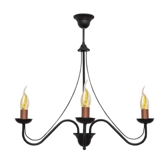 Netlighting Malbo Multi Arm Pendant Ceiling Light Black Copper 60cm