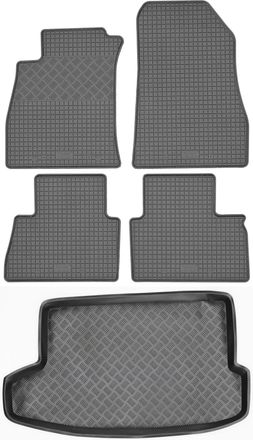 OEM Juego De Alfombrillas De Goma Para Coche Y Alfombrilla Para Maletero Para Nissan Juke I Crossover (2014-2019)