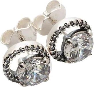 Pandora Sprankelende Ronde Halo Stud Oorbellen - Dames - Oorbellen - Wit - ONE Size - Accessoires
