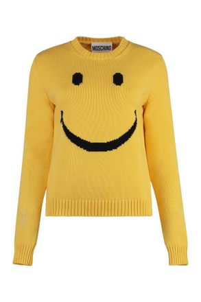 Moschino Smiley - Cotton Blend Crew-Neck Sweater