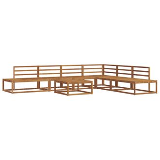 vidaXL Conjunto De Sof&aacute;s De Exterior Natural Madera De Acacia S&oacute;lida Vidaxl