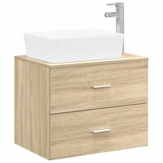 vidaXL Juego De Muebles De Ba&ntilde;o Roble Sonoma Madera De Ingenier&iacute;a Vidaxl