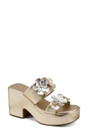 Karl Lagerfeld Marcelline Platform Slide Sandal in White Gold at Nordstrom Rack, Size 6.5