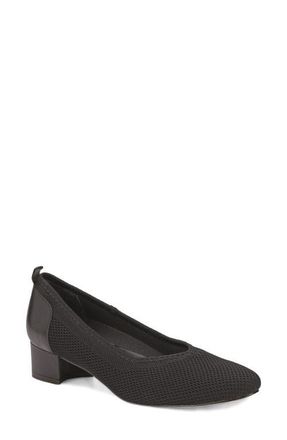 Ros Hommerson Hester Pump in Black Knit Black Leather at Nordstrom, Size 10.5