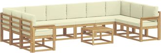 vidaXL Conjunto De Sof&aacute;s De Exterior 11 Uds. Blanco Y Crema Vidaxl