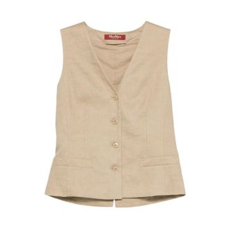 Max Mara Jassen, Dames, Beige, M, Taffy Gilet