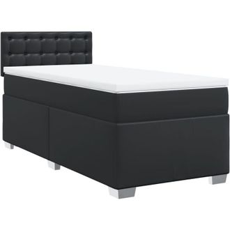 vidaXL Vidaxl - Box Spring Bed with Mattress Black 90x190 cm Faux Leather
