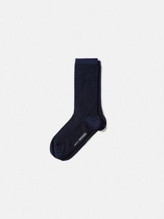Edmmond Studios Pillow Textured Crew Socks in Plain Navy at Nordstrom