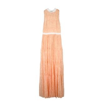 Elisabetta Franchi Maxi Dresses, female, Orange, Size: 2XS Flared Long Dress