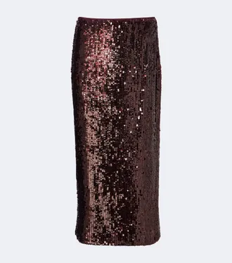 SIMKHAI Gonna midi Nikki con paillettes