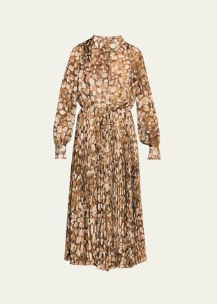 Cara Cara Finch Drawstring-Waist Midi Dress