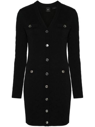 Pinko jacquard-logo cardigan dress - Black