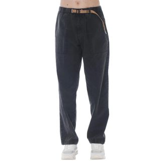 White Sand Straight Trousers, male, Gray, Size: M Pantalone in cotone e lino lavato con tasche fatigue