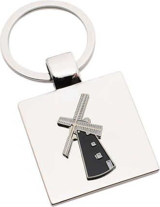 Generic Personalised Engraved Keyring with Windmill Design Presented in a Gift Organza Bag