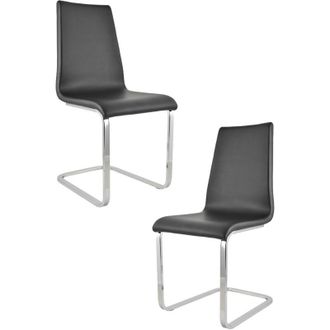 Tommychairs Tommychairs 2 Berlin chairs steel legs, wood seat and black faux leather