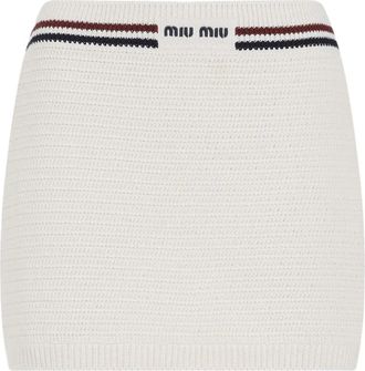 Miu Miu Minigonna in maglia - Bianco