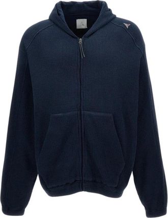 Rixo Bee Sun Faded Waffle Zip Up Hoodie - Heren - Sportshirts - Blauw - XL - Katoen - Fitness