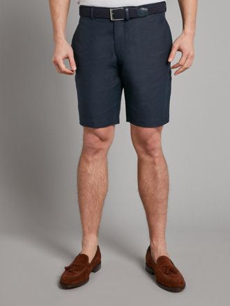 Oliver Brown Classic Fit Shorts - Navy Linen