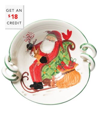 Vietri Vietri Old St. Nick Handled Scallop Bowl With Sleigh With $24 Credit