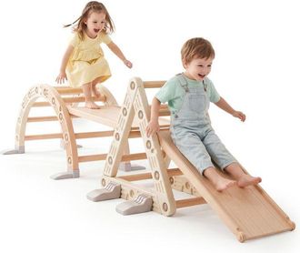 OEM &Aacute;rea De Juegos Evolutiva 3 En 1 En Pehd Tobog&aacute;n Escalada Y Balanc&iacute;n Dim 110x44cm Beige-gris