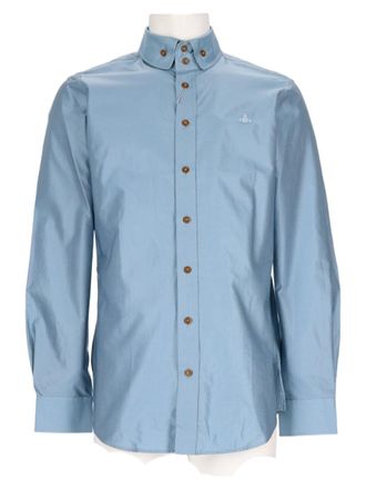 Vivienne Westwood Blue Long-Sleeve Cotton Casual Shirt