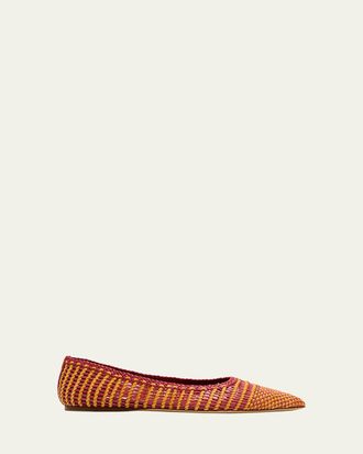Gabriela Hearst Aurora Woven Leather Ballerina Flats