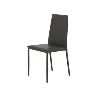 MondoViro Conjunto de 2 sillas en ecopiel gris oscuro 50x43 cm 88h