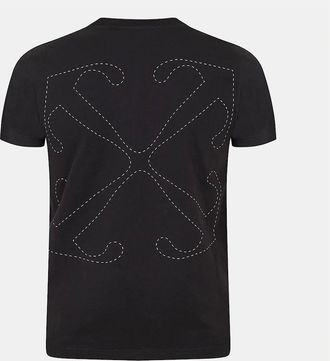 Off-white Mens Stitch Slim Fit Crew Neck Short Sleeve T-Shirt - Black/Multi - Size: 40