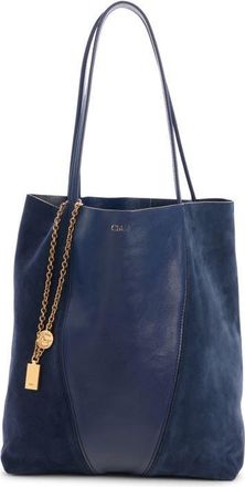Chlo&eacute; Medium Spin Leather & Suede Tote in Parisian Night at Nordstrom