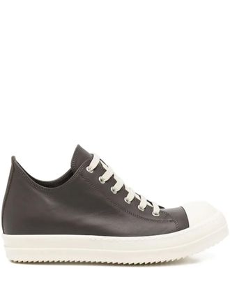 Rick Owens Ramones leather trainers - Brown