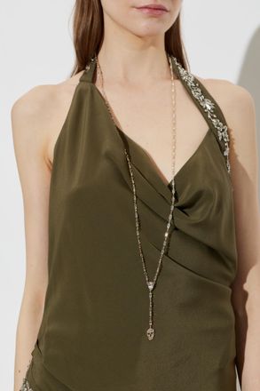 Alexander McQueen Necklace With Cubic Zirconia, Womens, Gold