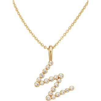 Made by Mary CZ Poppy Initial Necklace in Gold Vermeil Initial W at Nordstrom