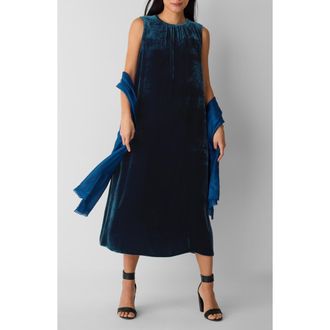 Eileen Fisher Sleeveless Velvet Midi Dress in Atlantis at Nordstrom Rack, Size Xx-Small