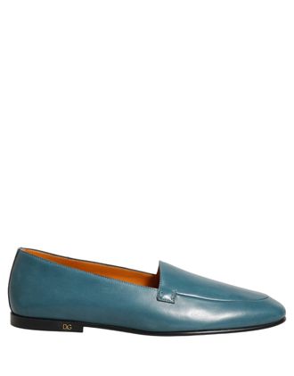 Dolce & Gabbana Leather Logo Loafer - Blue