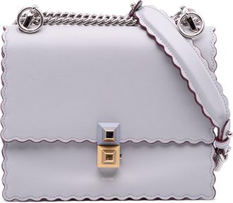 Fendi Pre-owned Womens Kan U Shoulder Bag - Light Grey Leather - One Size