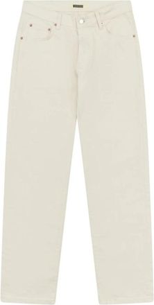 Woodbird Twill Broek Off White Stijlvol Veelzijdig - Heren - Regular Fit Jeans - Wit - W31 L32 - Katoen - Jeans