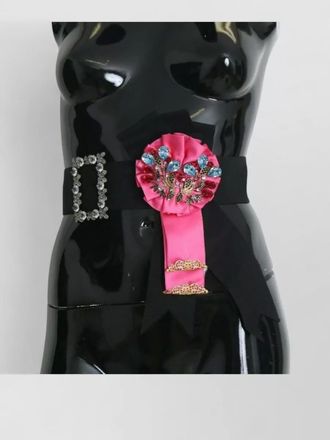 Dolce & Gabbana crystal-embellished floral brooch belt