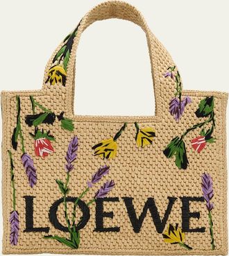 Loewe x Paulas Ibiza Small Flower Tote Bag in Raffia