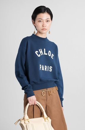 Chloé Sweatshirt In Blue Cotton